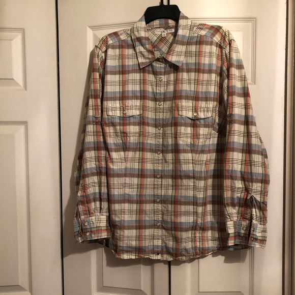 Tommy Hilfiger Western Pearl Snap Plaid Shirt 20 - Picture 1 of 4